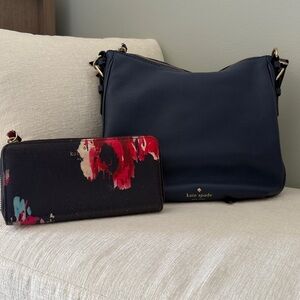Kate Spade Midnight Blue Crossbody Bag with matching wallet